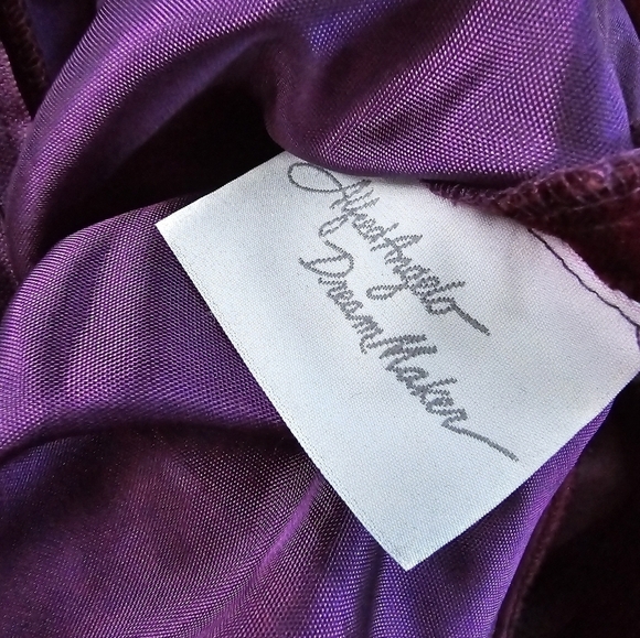 Vintage Alfred Angelo 80s Velvet Purple Dress USA Made 9 / 10 - Picture 6 of 6